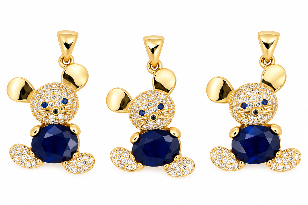 Zirconia Micro Pave Mouse Pendant