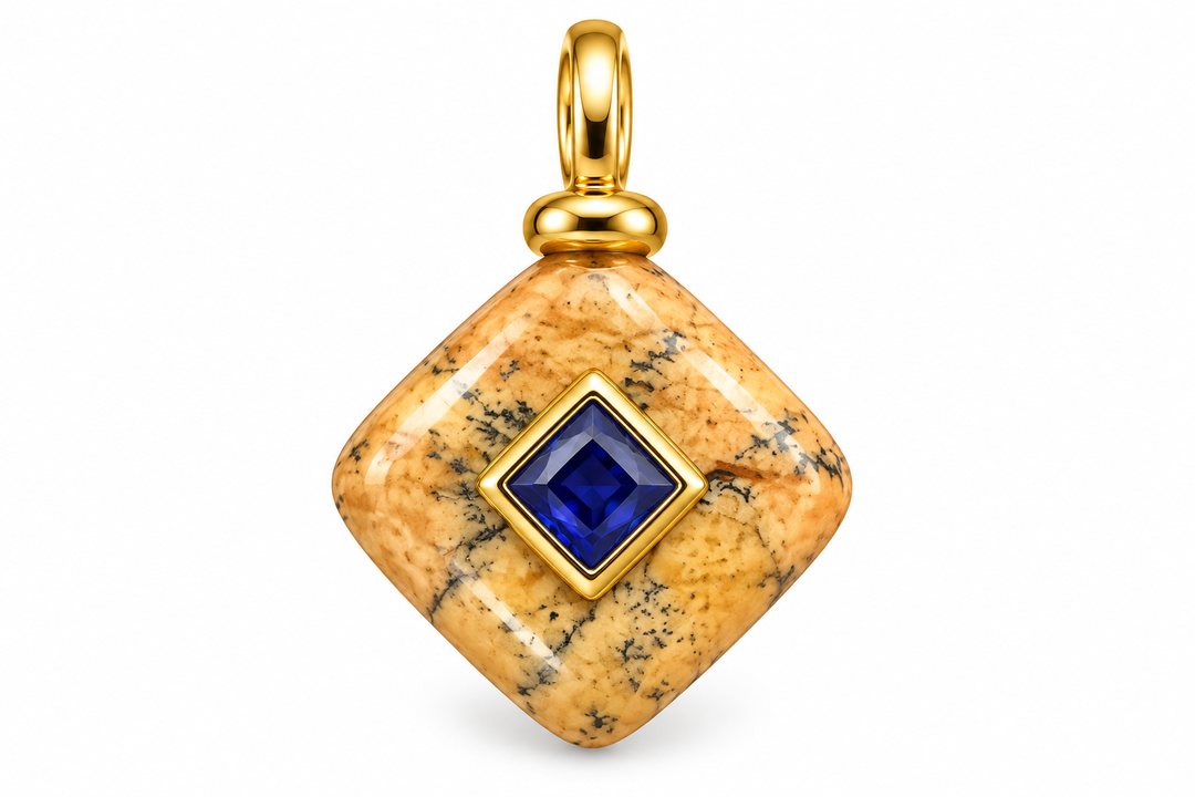 Jasper Triangle Charm