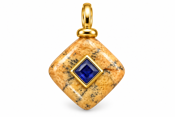 Jasper Triangle Charm