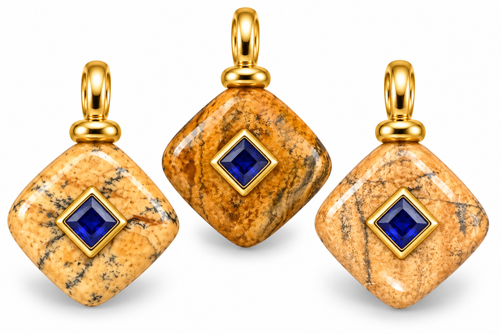 Jasper Triangle Charm