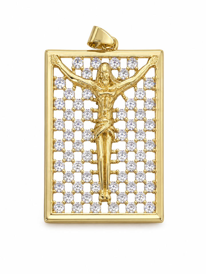 Large Crystal Jesus Pendant