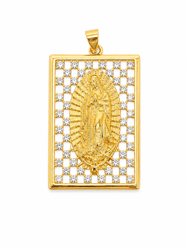 Large Our Lady of Guadalupe Crystal Pendant