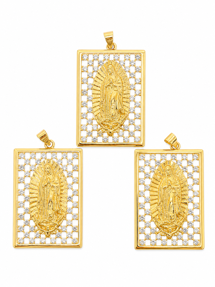 Large Our Lady of Guadalupe Crystal Pendant