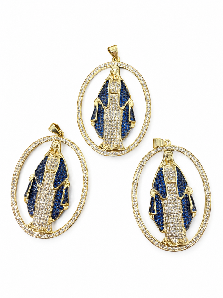 Oval Virgin Mary pendant