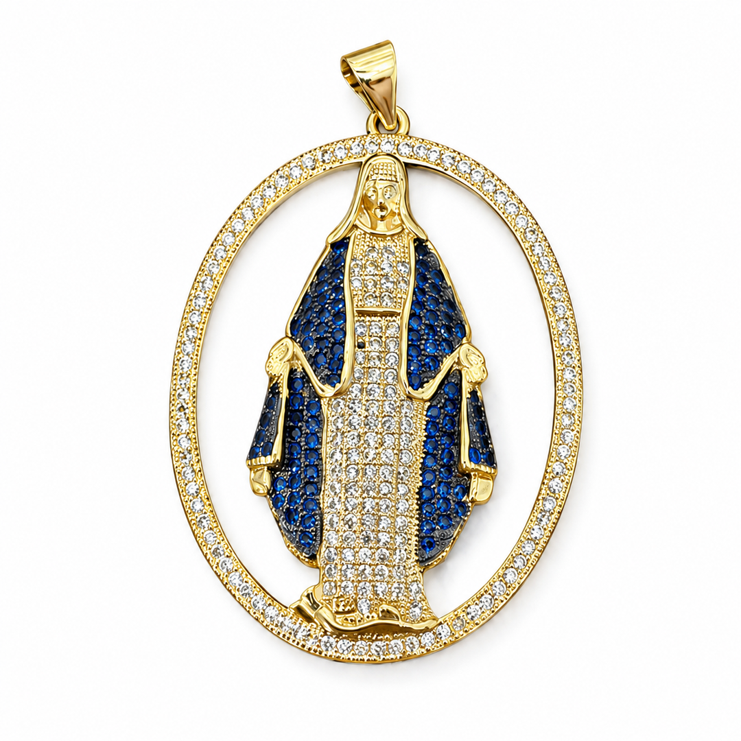 Oval Virgin Mary pendant