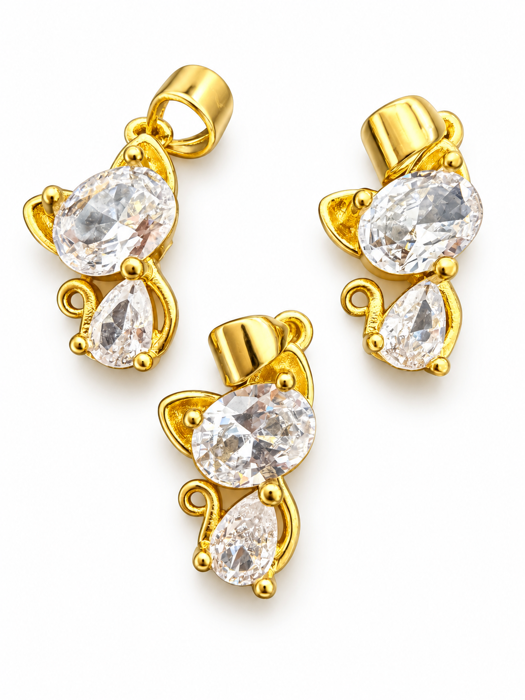 Zirconia Cat Charm