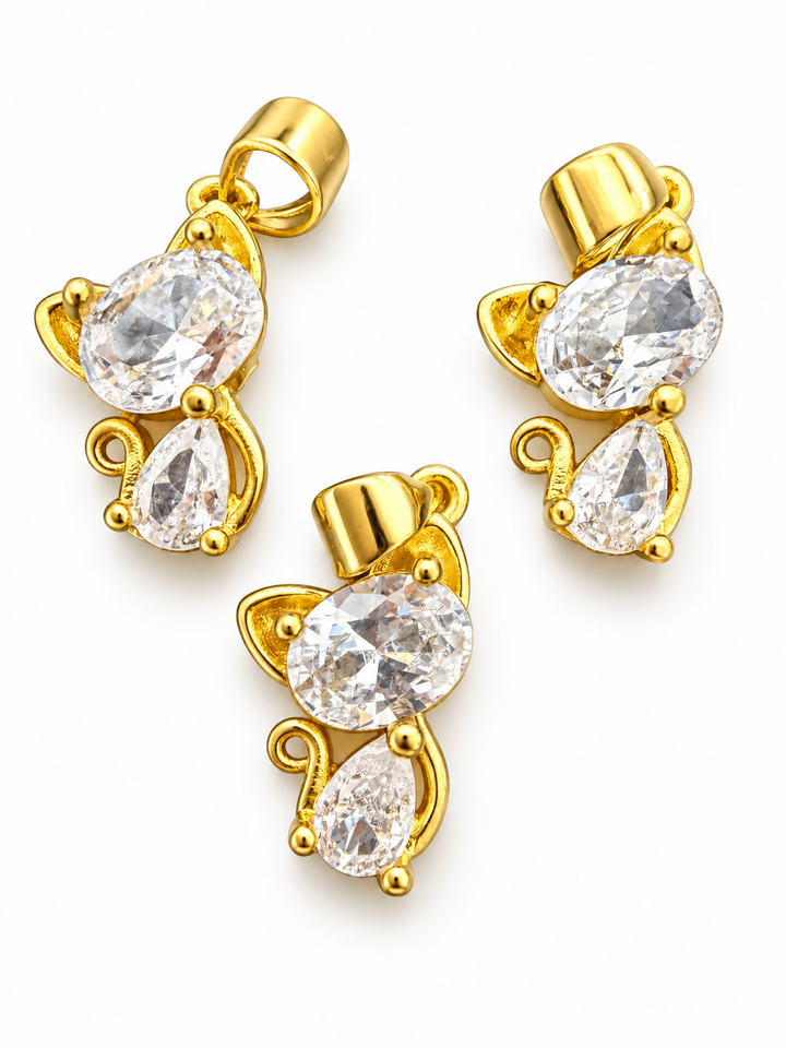 Zirconia Cat Charm