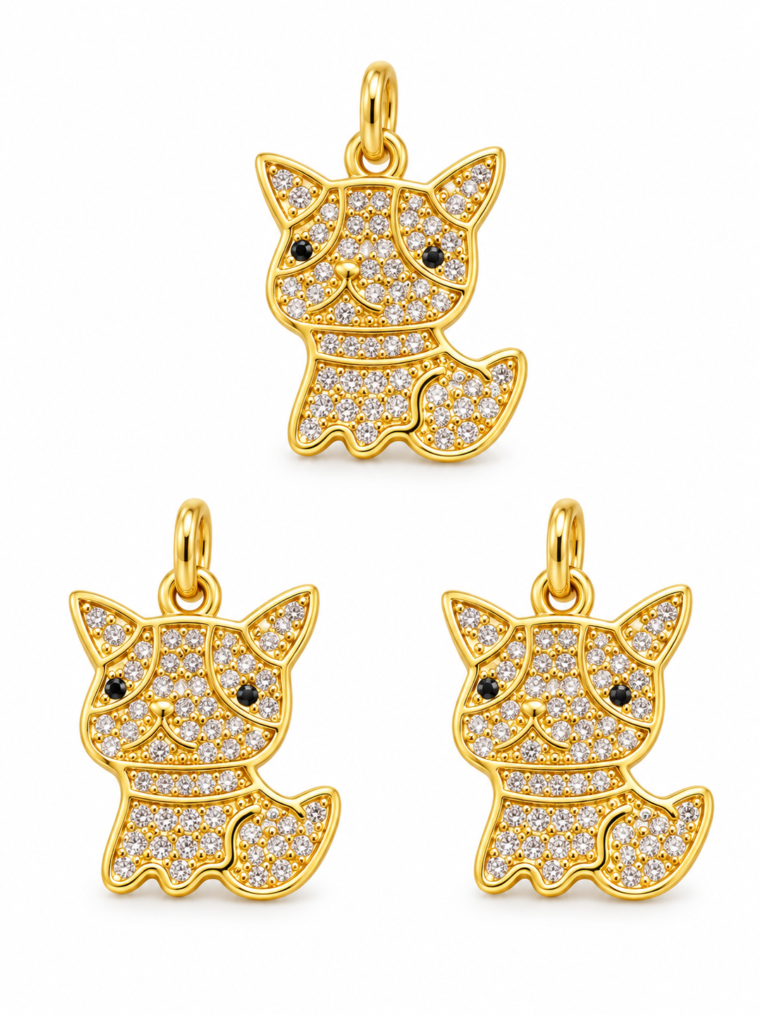 Micro Pave Dog Pendant