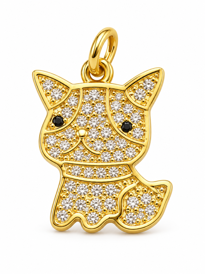 Micro Pave Dog Pendant