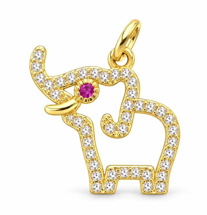 Micro Pave Elephant Charm