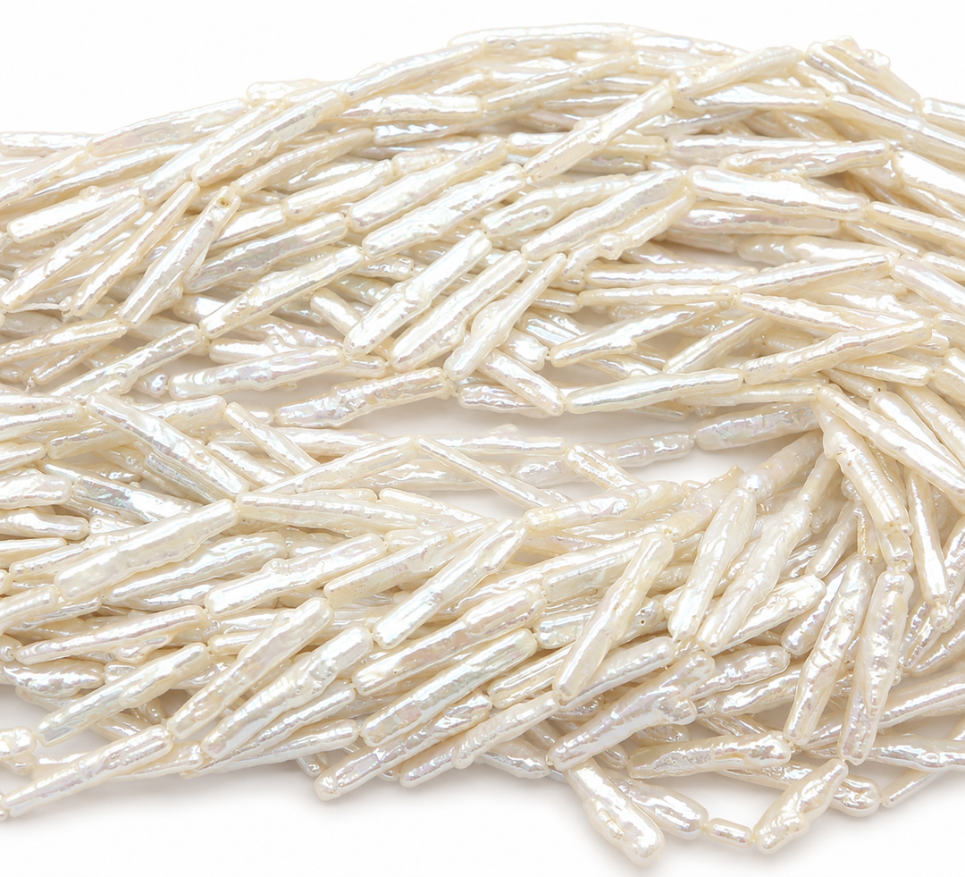 Skinny Biwa Pearls 4A+