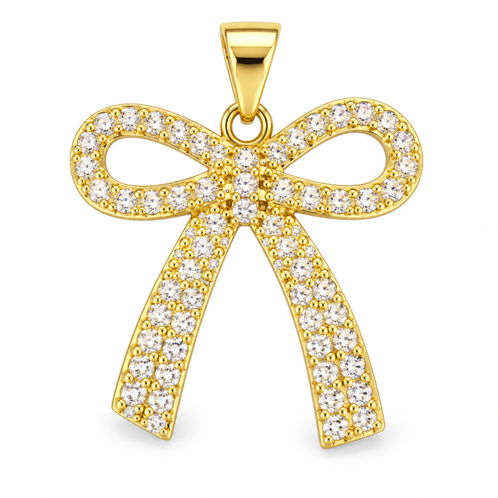 Micro Pave Bow Pendant