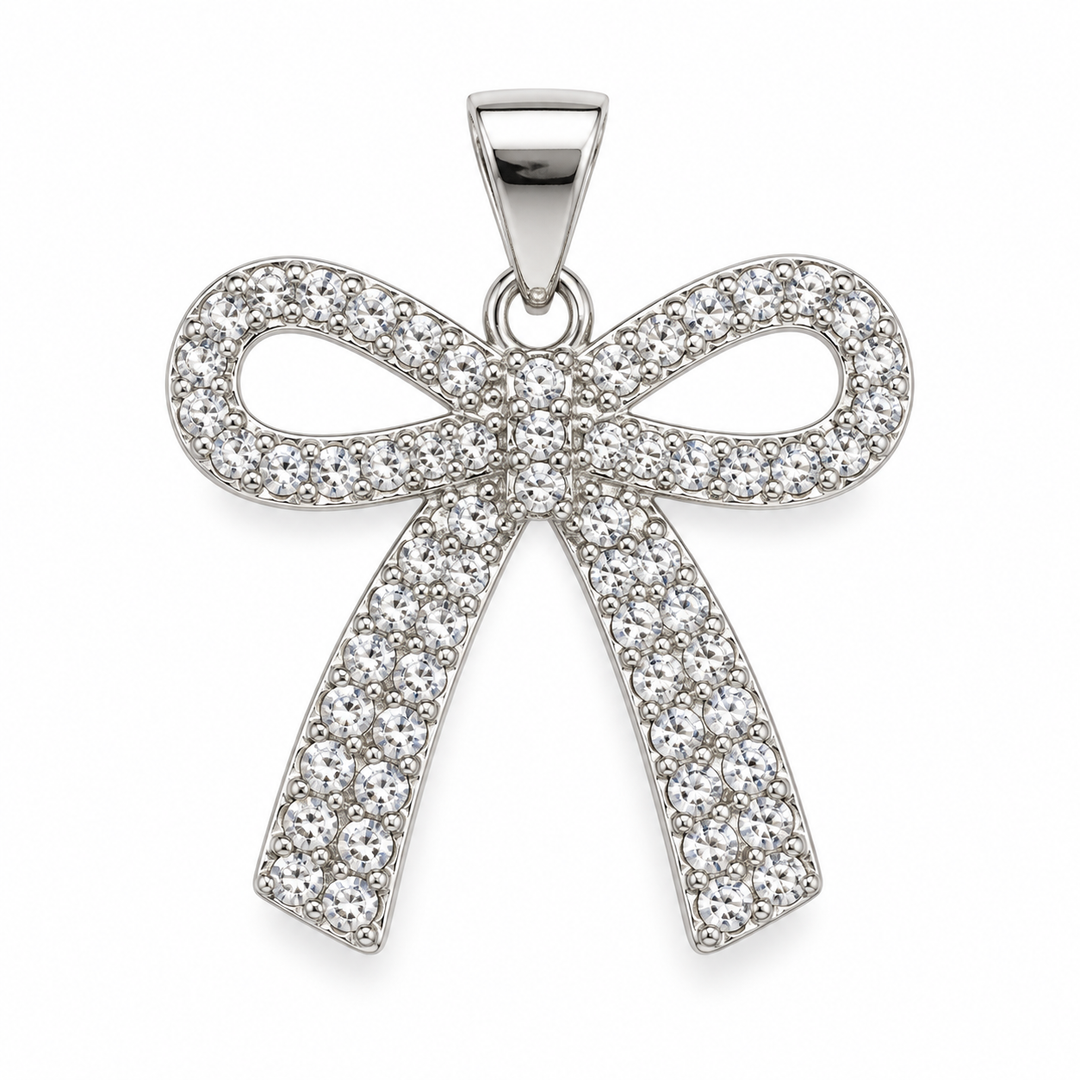 Micro Pave Bow Pendant