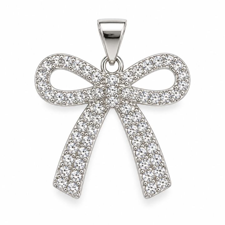Micro Pave Bow Pendant