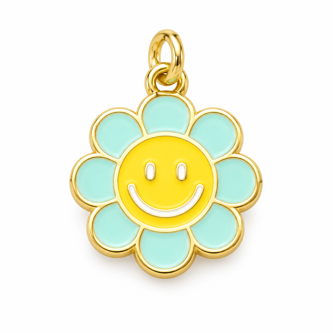 Flower Happy Face Charm