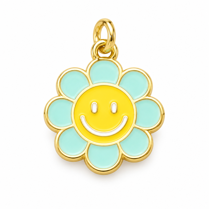 Flower Happy Face Charm