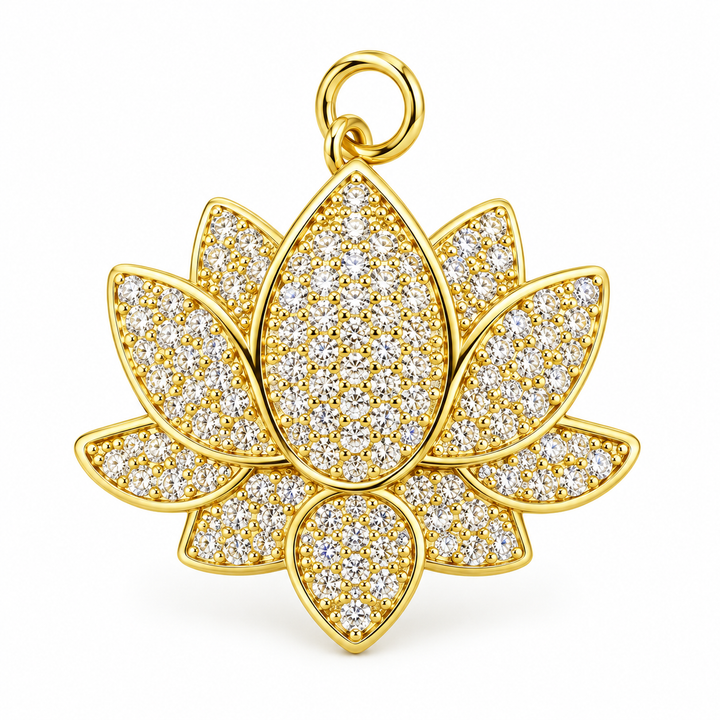 Micro Pave Lotus Pendant