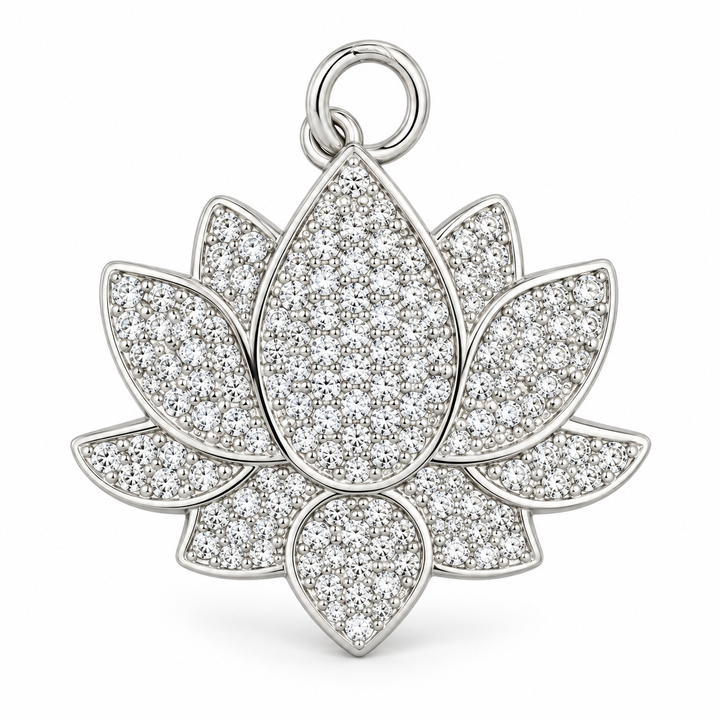 Micro Pave Lotus Pendant