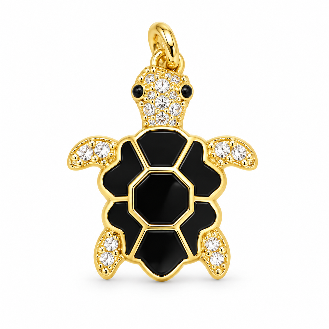 Enamel Micro Pave Turtle Pendant