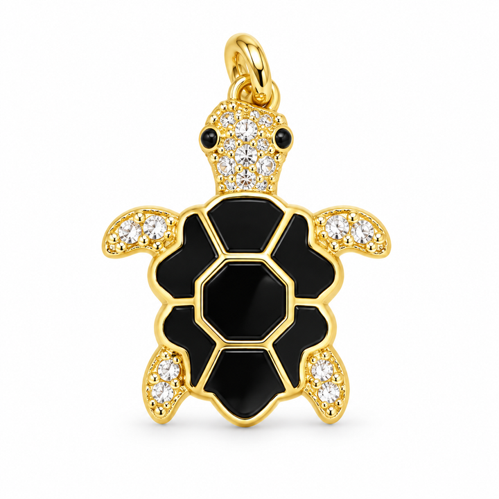 Enamel Micro Pave Turtle Pendant