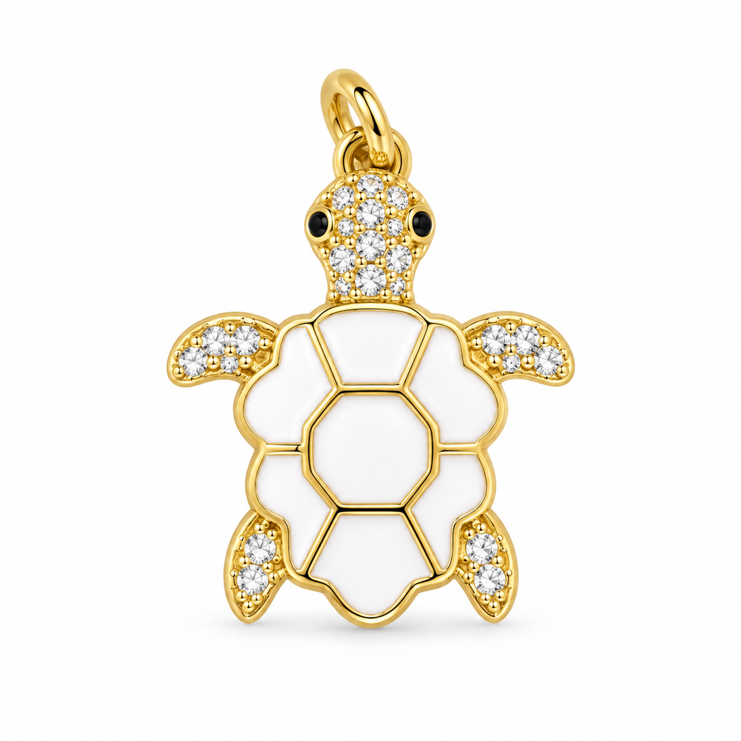 Enamel Micro Pave Turtle Pendant