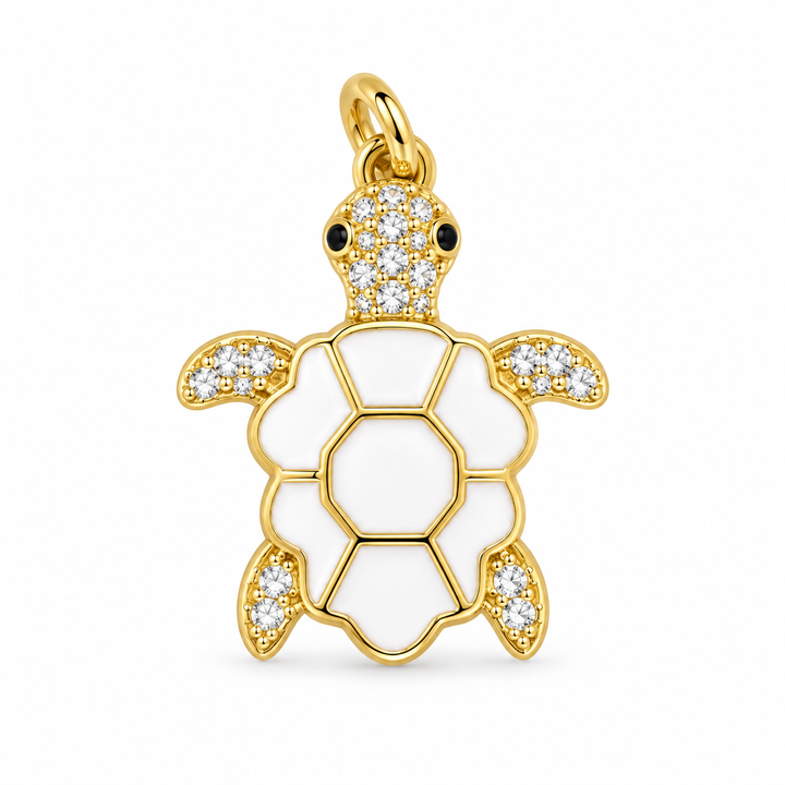 Enamel Micro Pave Turtle Pendant