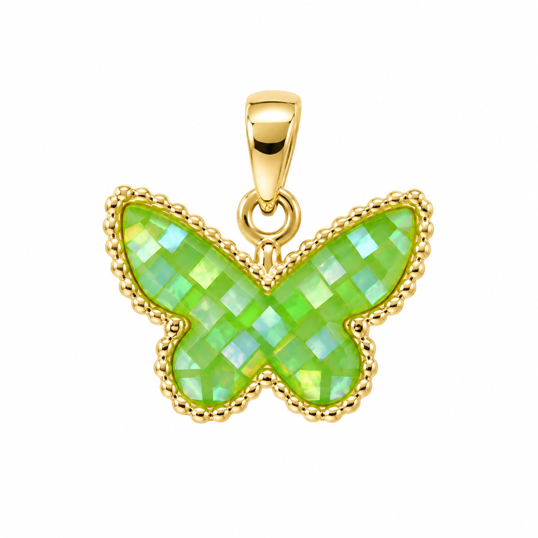 Resin and Mother of Pearl Pendant Butterfly