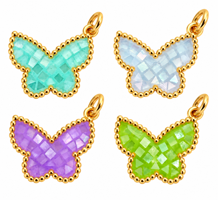 Resin and Mother of Pearl Pendant Butterfly