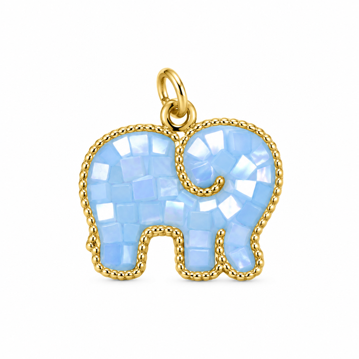 Elephant Resin and Mother of Pearl Pendant