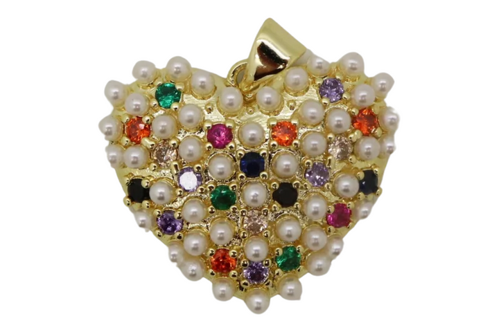 Pearl/Pave Heart