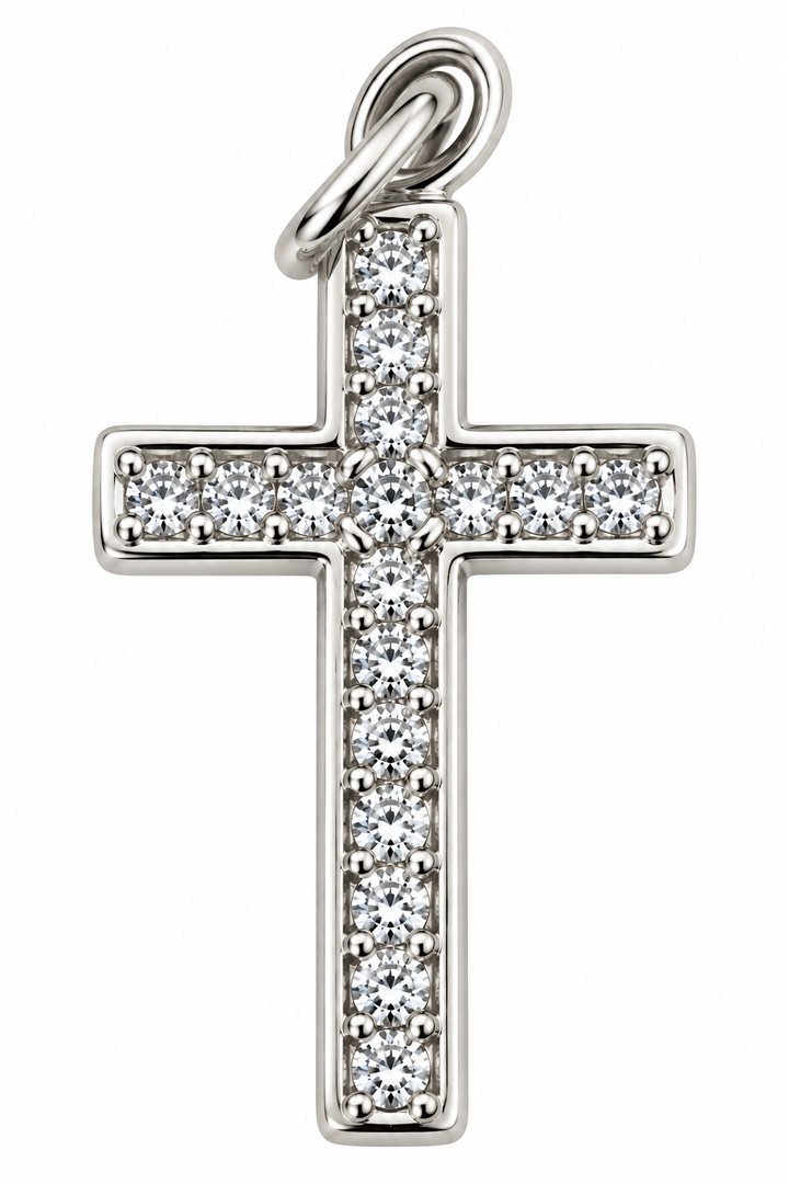 Micro Pave Small Cross Charm