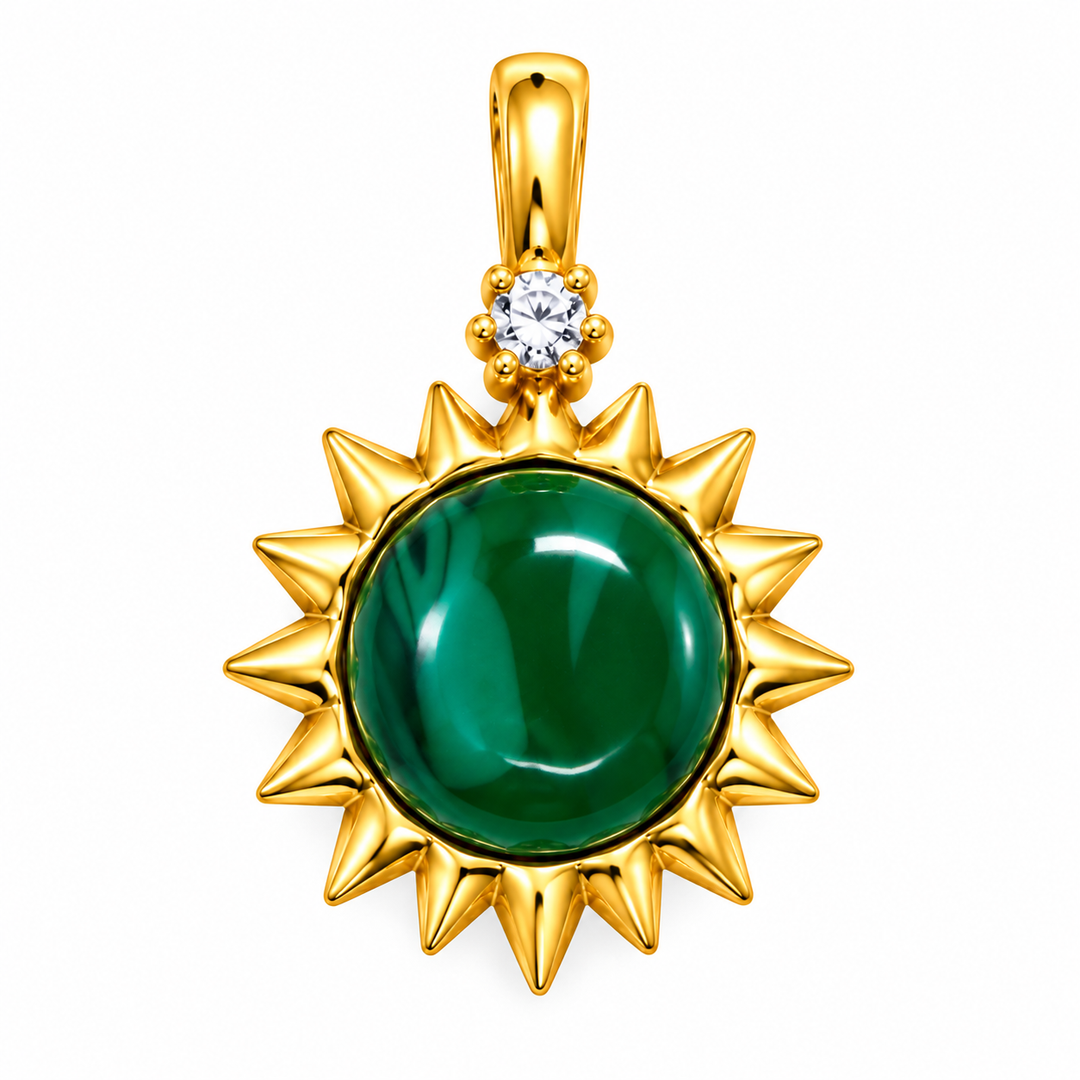 Gold plated Stone Sun pendant