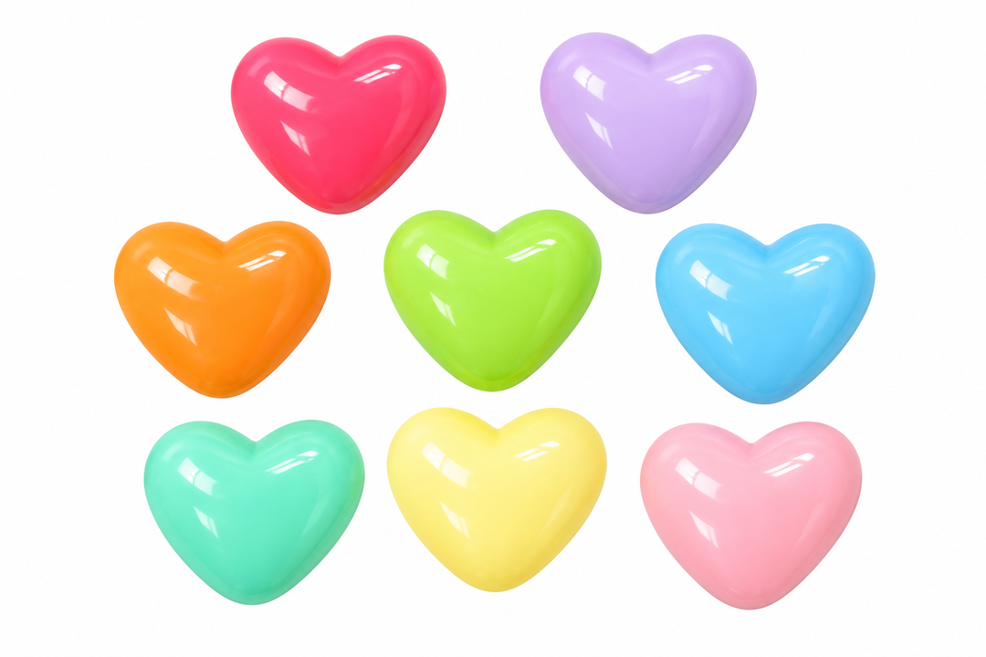 Acrylic Heart Spacer RANDOM SELECTION (6 PACK)