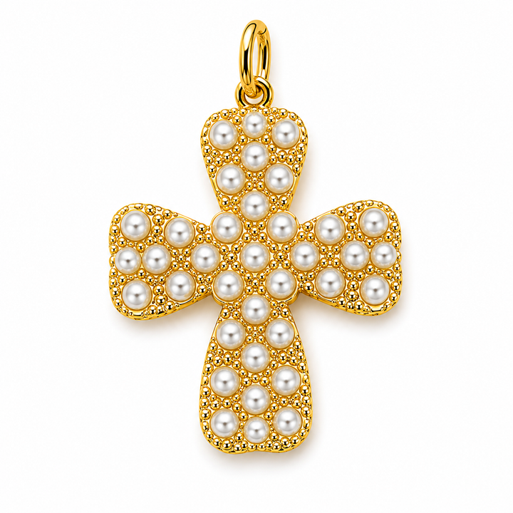 Large Pearl Cross Pendant
