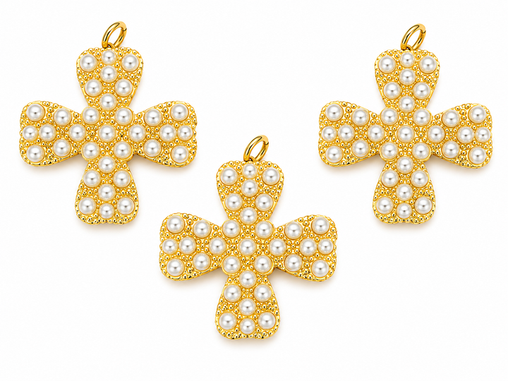 Large Pearl Cross Pendant
