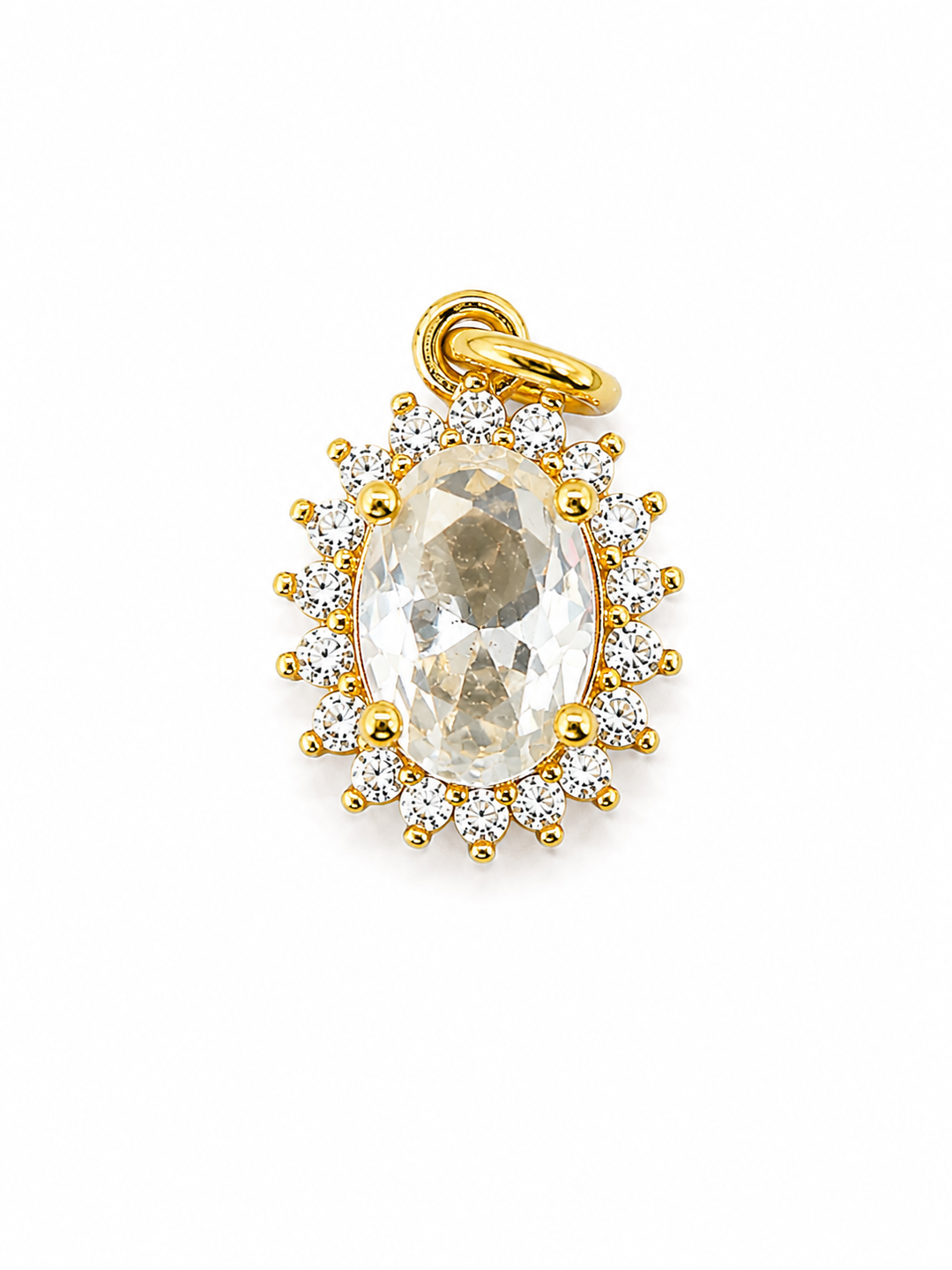 Small Crystal Oval Charm