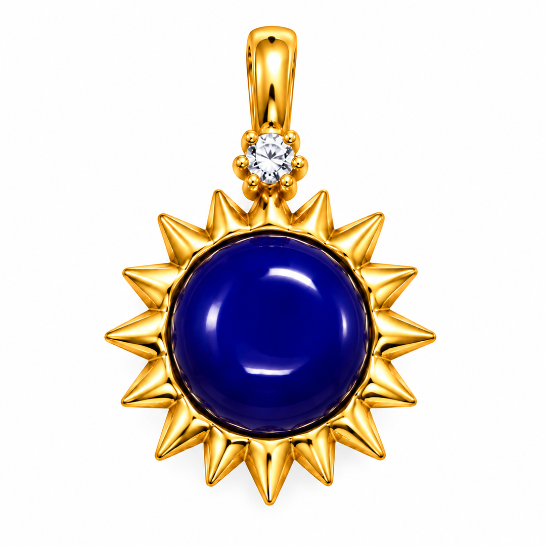 Gold plated Stone Sun pendant