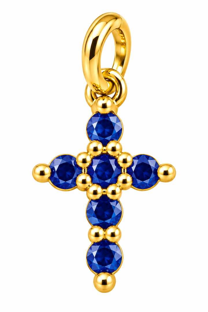 Small Cross Crystal Charm
