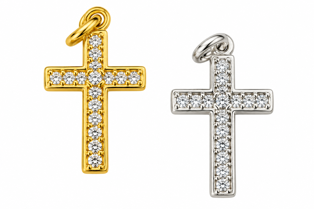 Micro Pave Small Cross Charm
