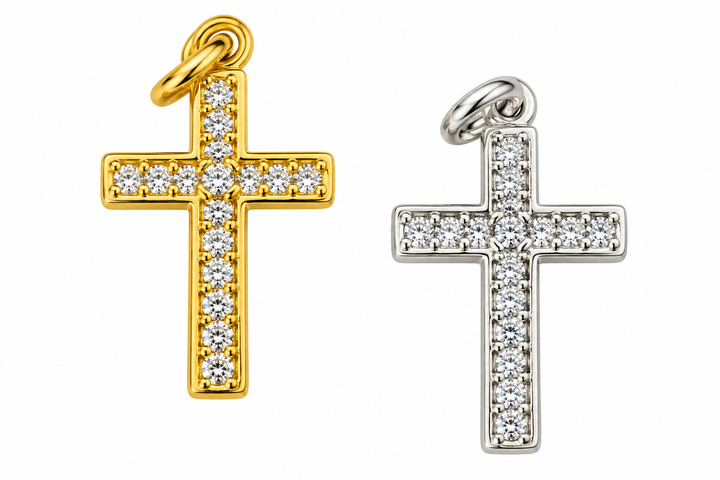 Micro Pave Small Cross Charm