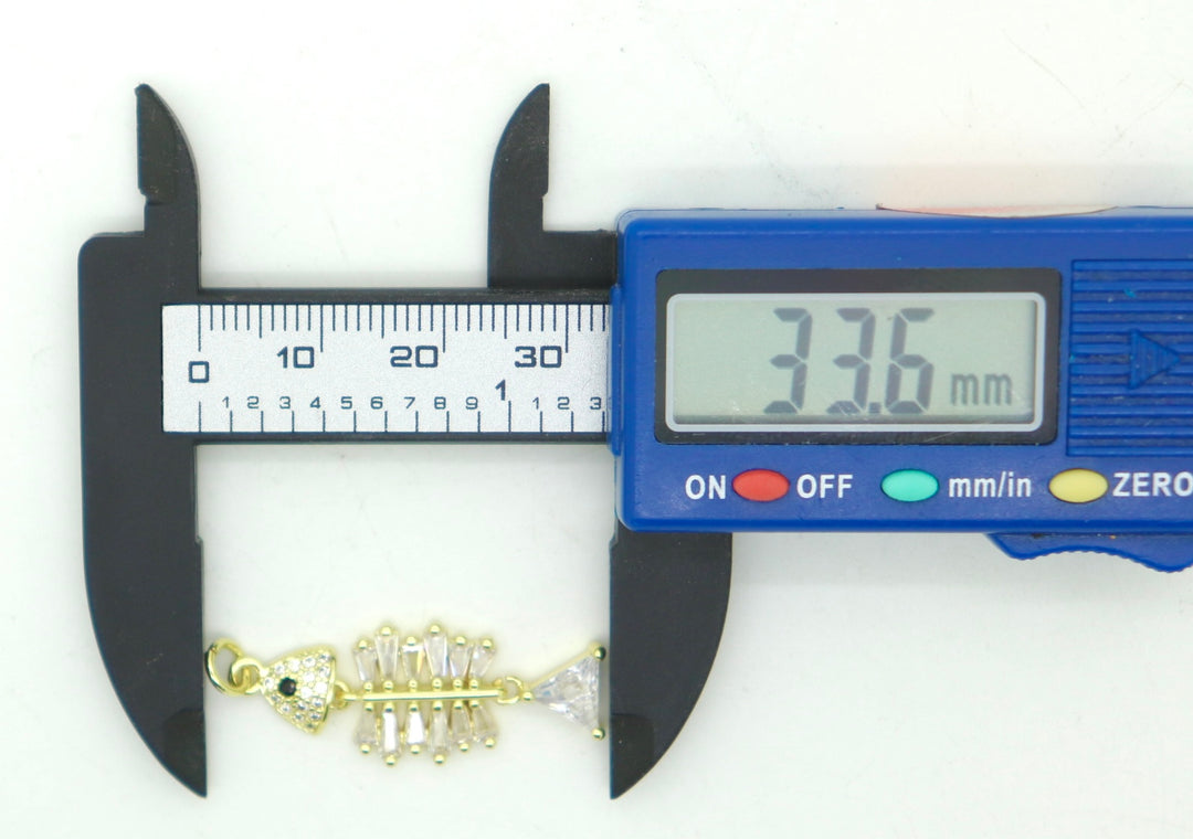 Crystal Skeleton Fish Pendant