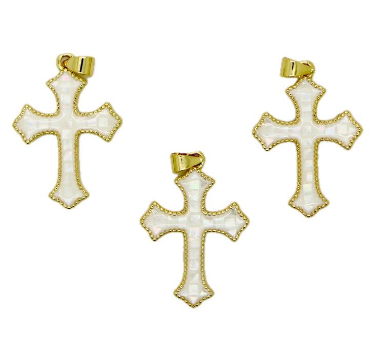 Mother Of Pearl Cross Pendant