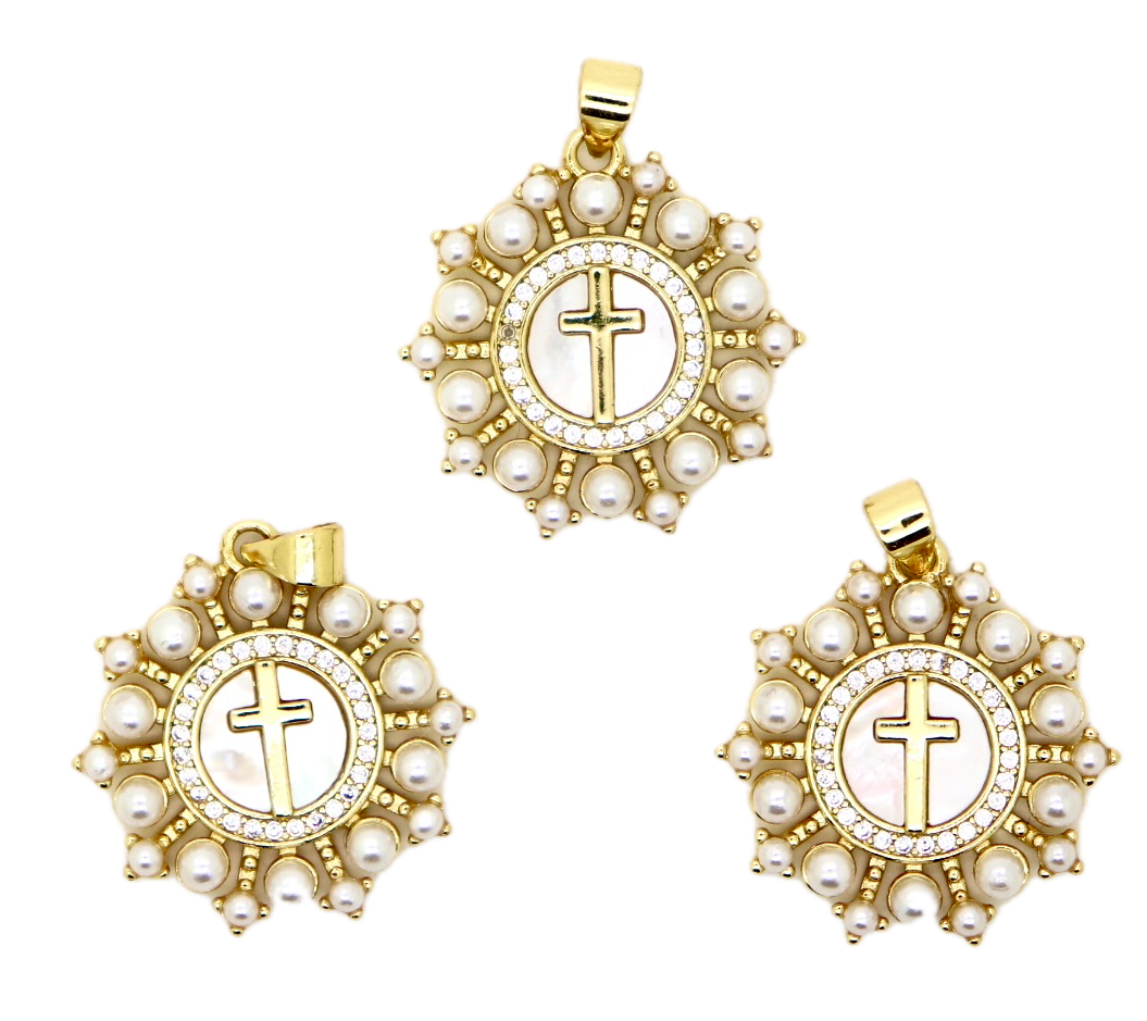 Mother Of Pearl Cross Pendant