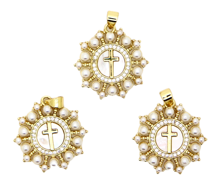 Mother Of Pearl Cross Pendant