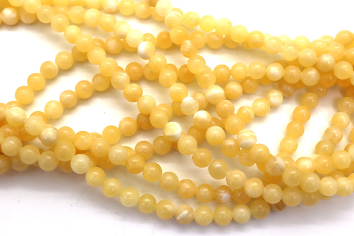 Honey Yellow Calcite Round Smooth