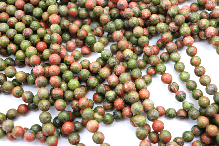 Unakite Round Smooth Bead