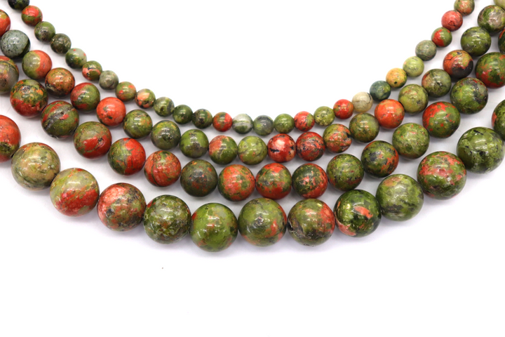 Unakite Round Smooth Bead