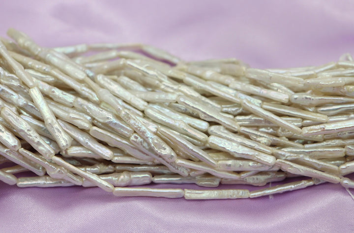 Skinny Biwa Pearls 4A+