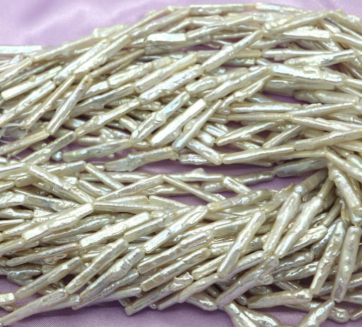 Skinny Biwa Pearls 4A+