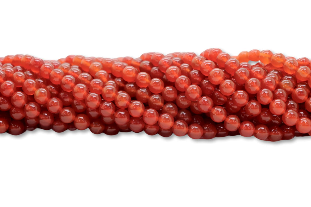 Red Carnelian Round Smooth Bead